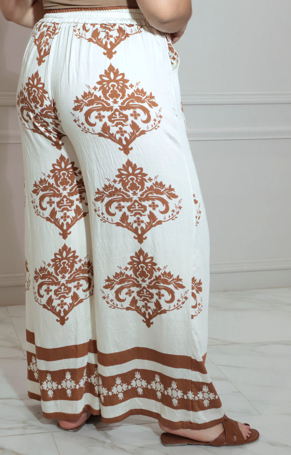 Pantalón beige estampado - PANTALON XL Boutiquemirel 