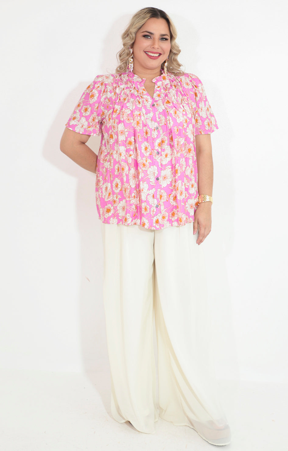 Pantalon beige amplio con lazo - PANTALON Boutiquemirel 