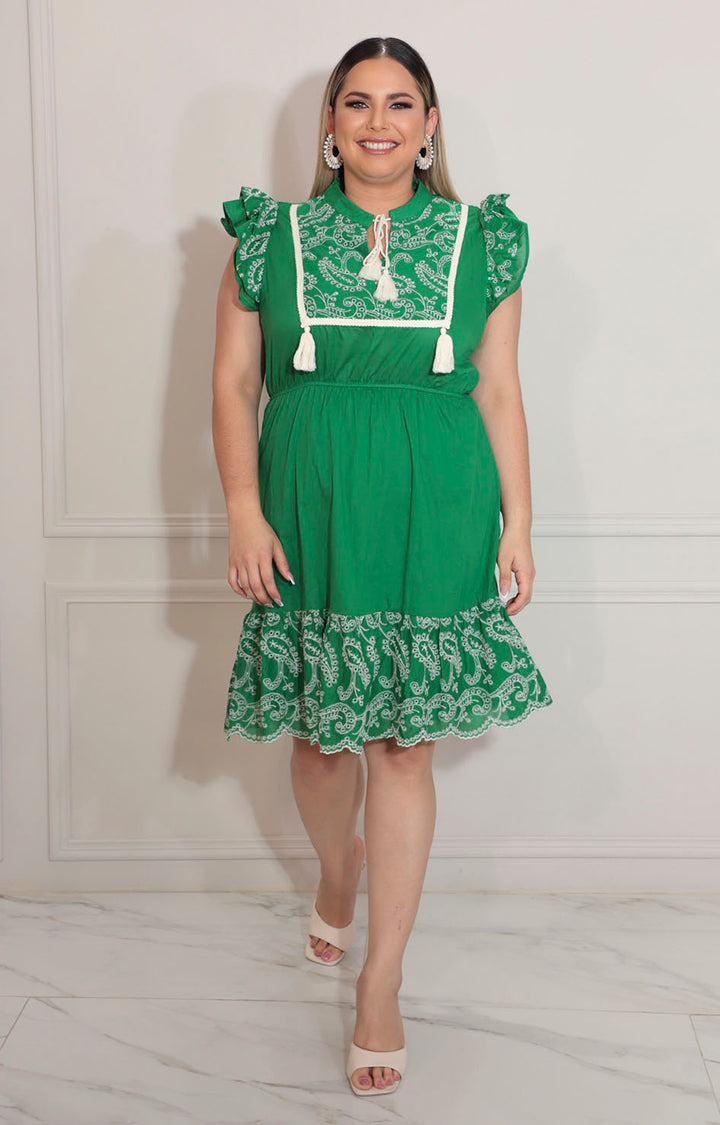 Vestido verde paisley - VESTIDO XL Boutiquemirel 