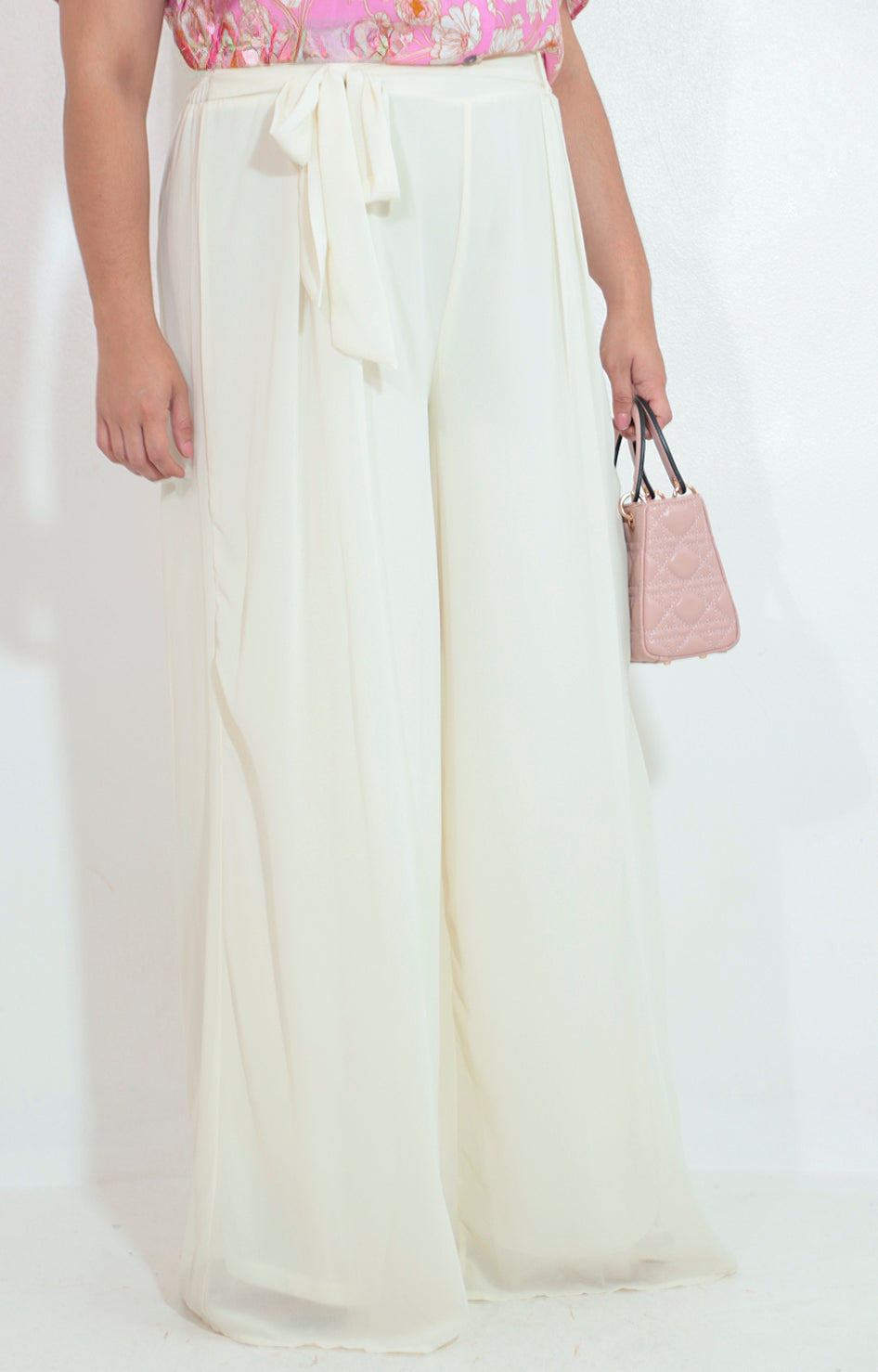 Pantalon beige amplio con lazo - PANTALON Boutiquemirel 