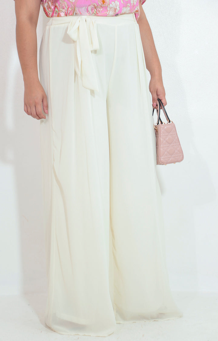 Pantalon beige amplio con lazo - PANTALON Boutiquemirel 