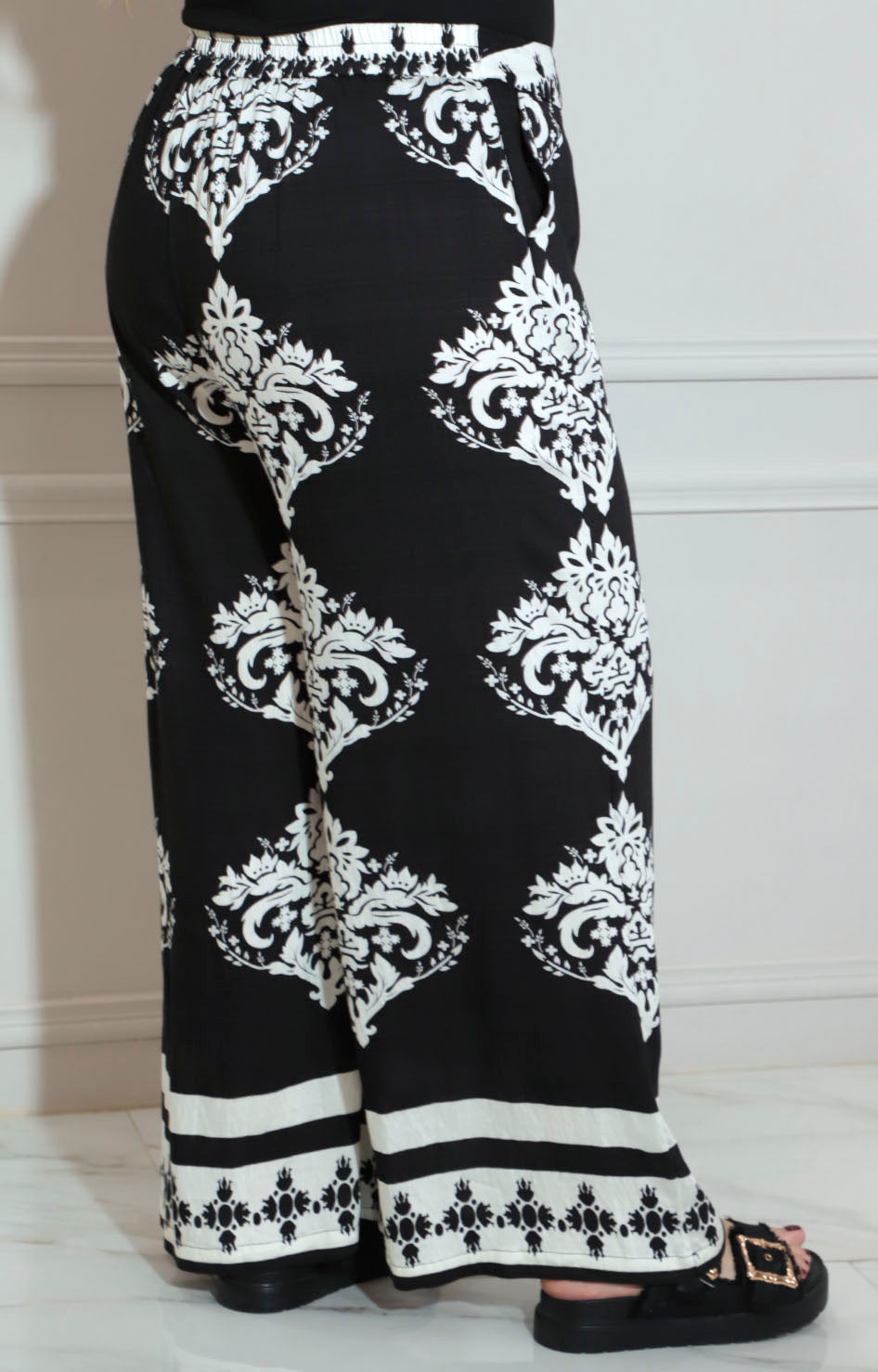 Pantalón negro estampado - PANTALON XL Boutiquemirel 