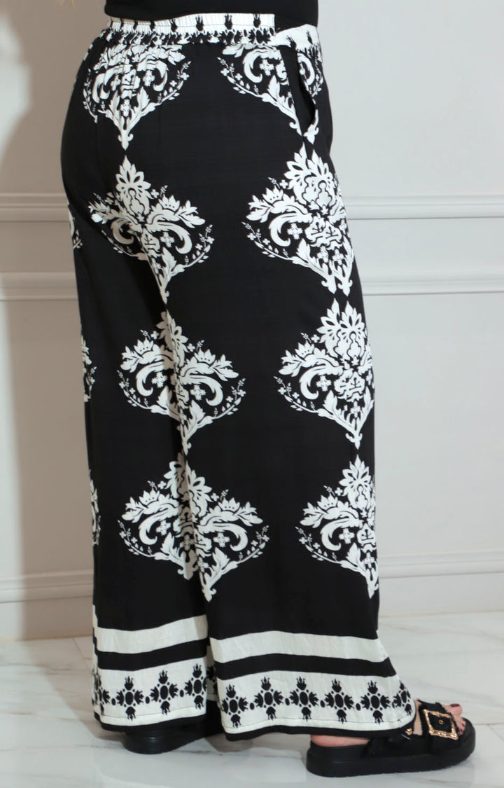 Pantalón negro estampado - PANTALON XL Boutiquemirel 