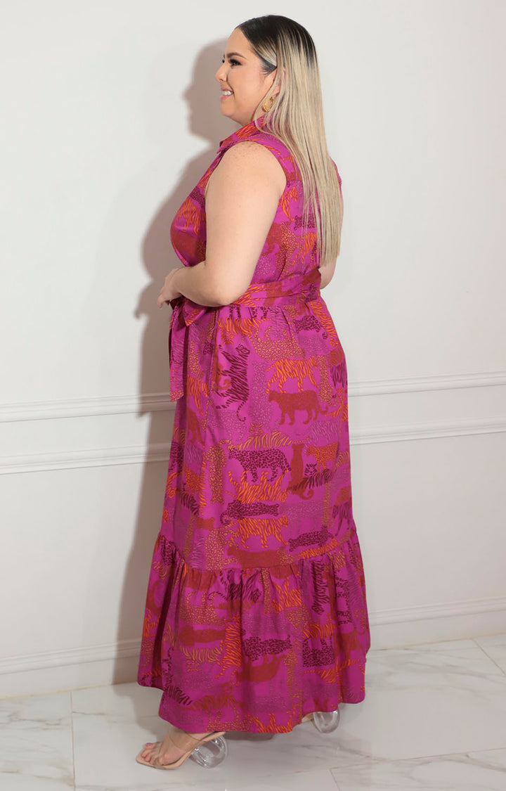 Vestido magenta con flores - VESTIDO XL Boutiquemirel 