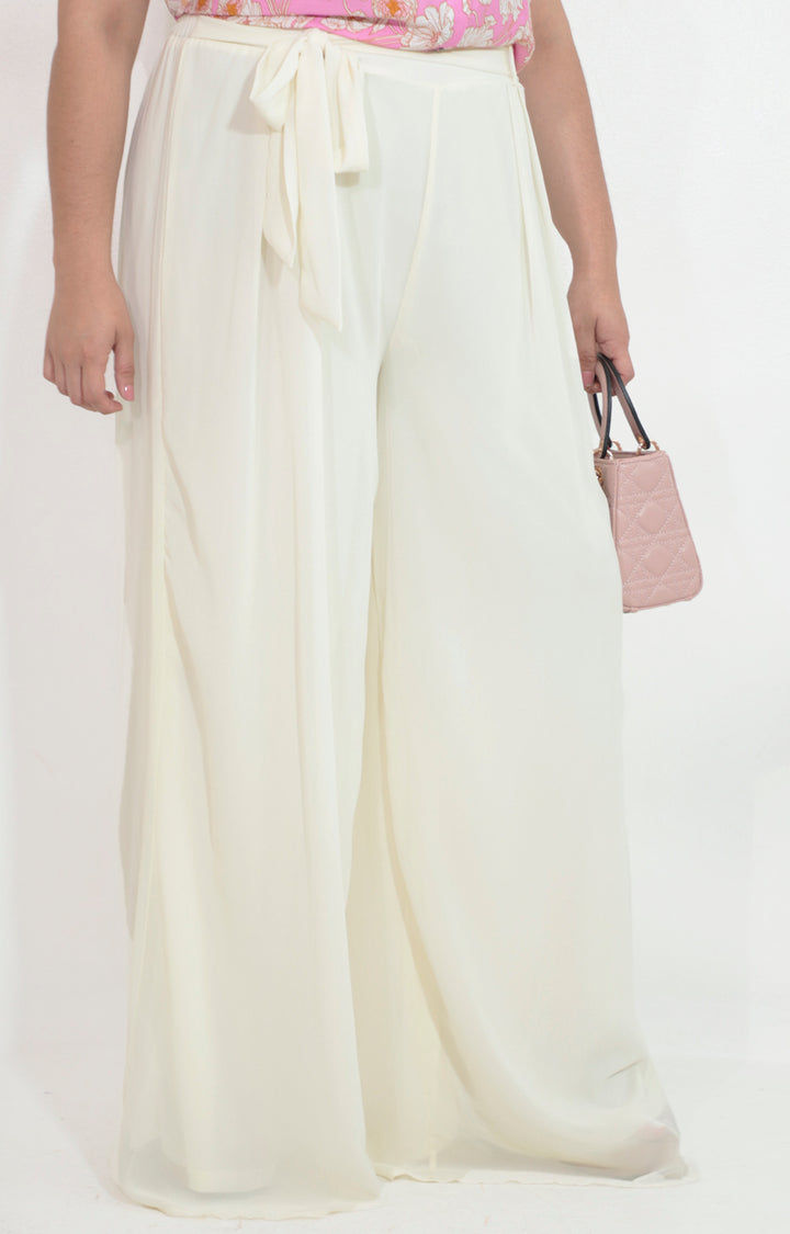 Pantalon beige amplio con lazo - PANTALON Boutiquemirel 