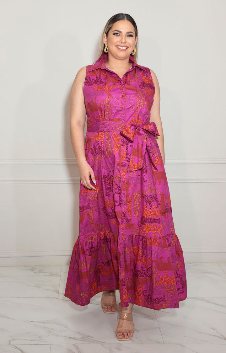 Vestido magenta con flores - VESTIDO XL Boutiquemirel 