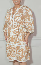 Vestido beige con flores - VESTIDO XL Boutiquemirel 