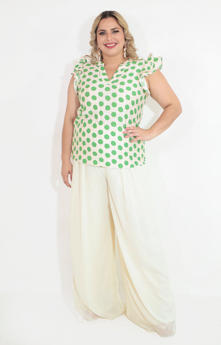 Blusa verde estampada de manga corta - BLUSA Boutiquemirel 