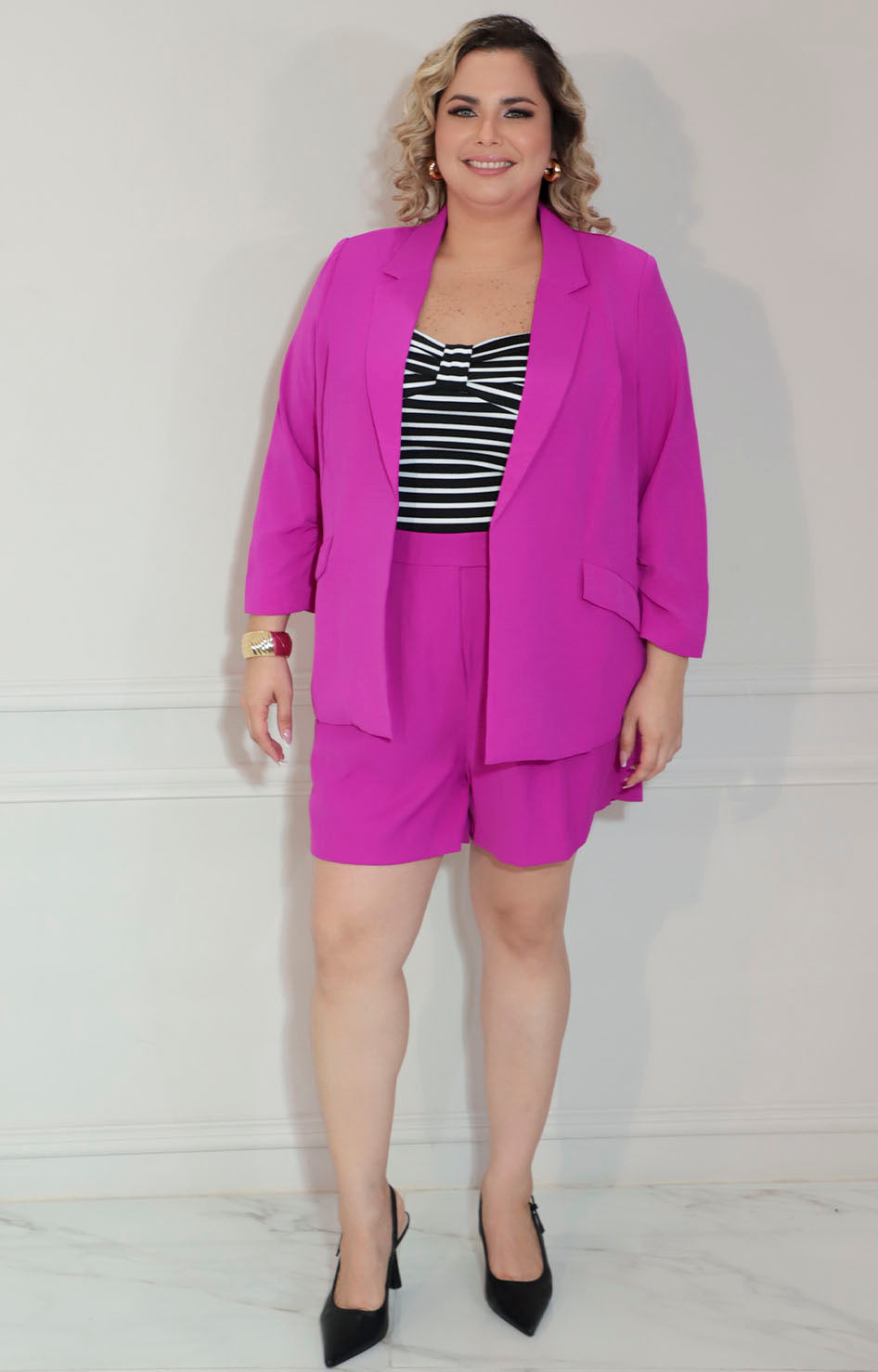 Conjunto magenta con short y saco - CONJUNTO Boutiquemirel 