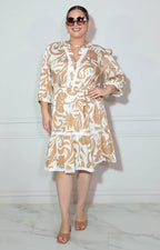Vestido beige con flores - VESTIDO XL Boutiquemirel 