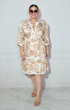 Vestido beige con flores - VESTIDO XL Boutiquemirel 