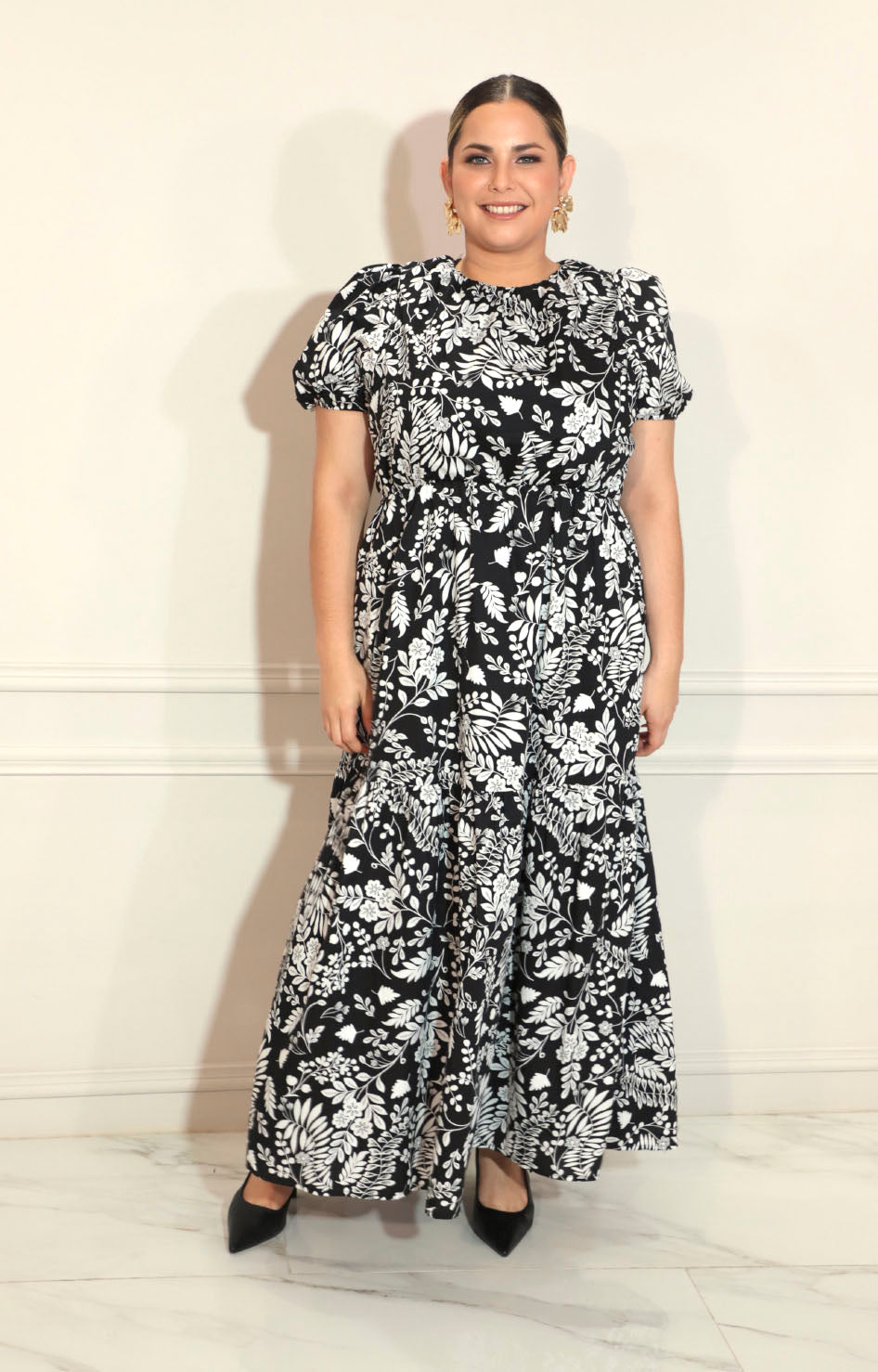 Vestido negro con flores - VESTIDO XL Boutiquemirel 