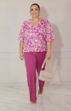 Conjunto fucsia estampado de flores - CONJUNTO Boutiquemirel 