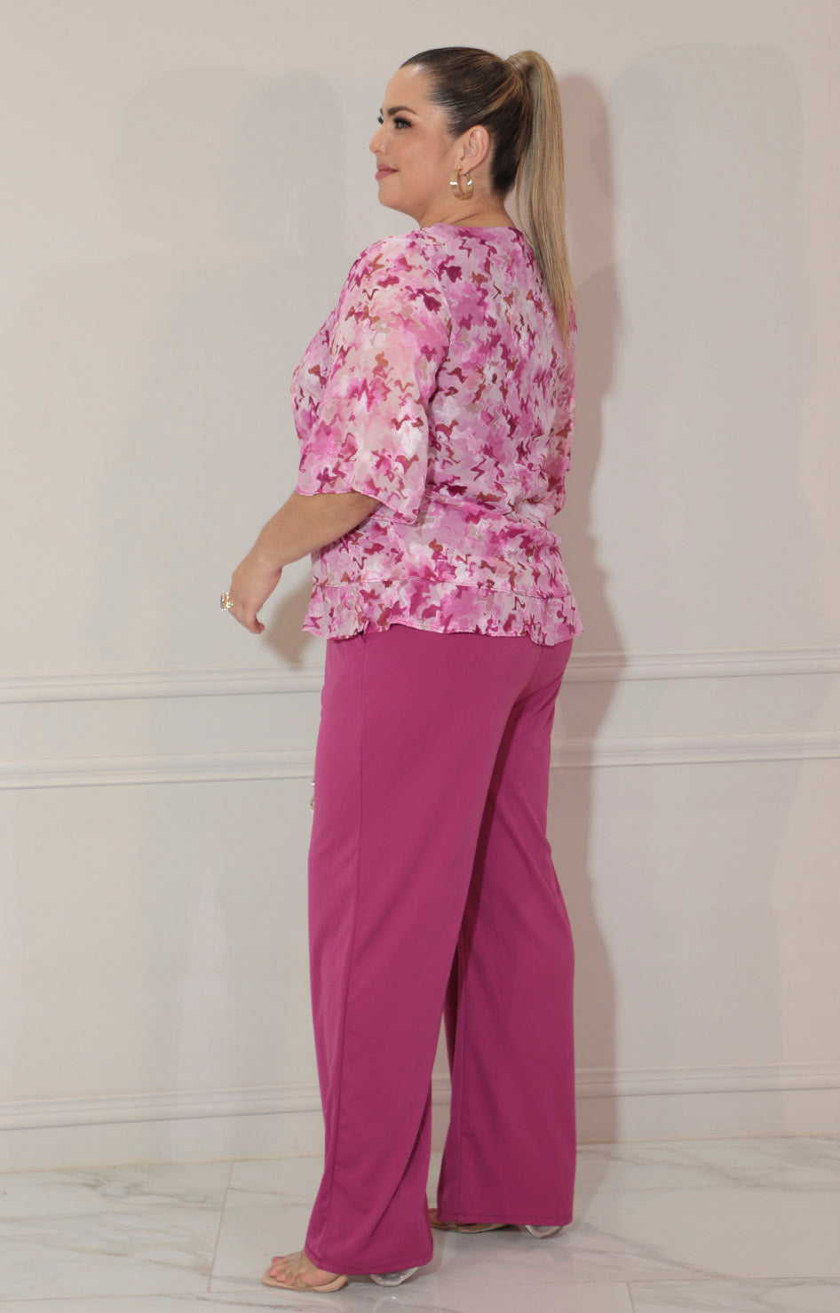 Conjunto fucsia estampado de flores - CONJUNTO Boutiquemirel 