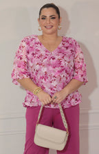 Conjunto fucsia estampado de flores - CONJUNTO Boutiquemirel 
