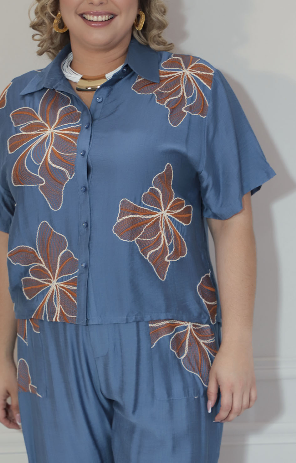 Conjunto azul estampado - CONJUNTO XL Boutiquemirel 