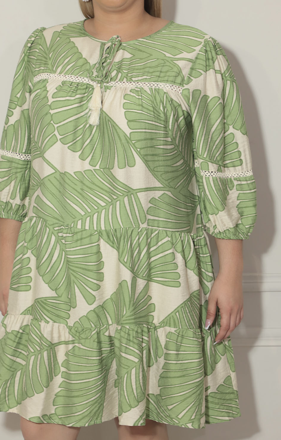 Vestido con flores verdes - VESTIDO XL Boutiquemirel 