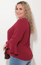 Blusa vino con detalle - BLUSA Boutiquemirel 