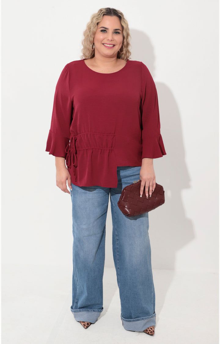 Blusa vino con detalle - BLUSA Boutiquemirel 