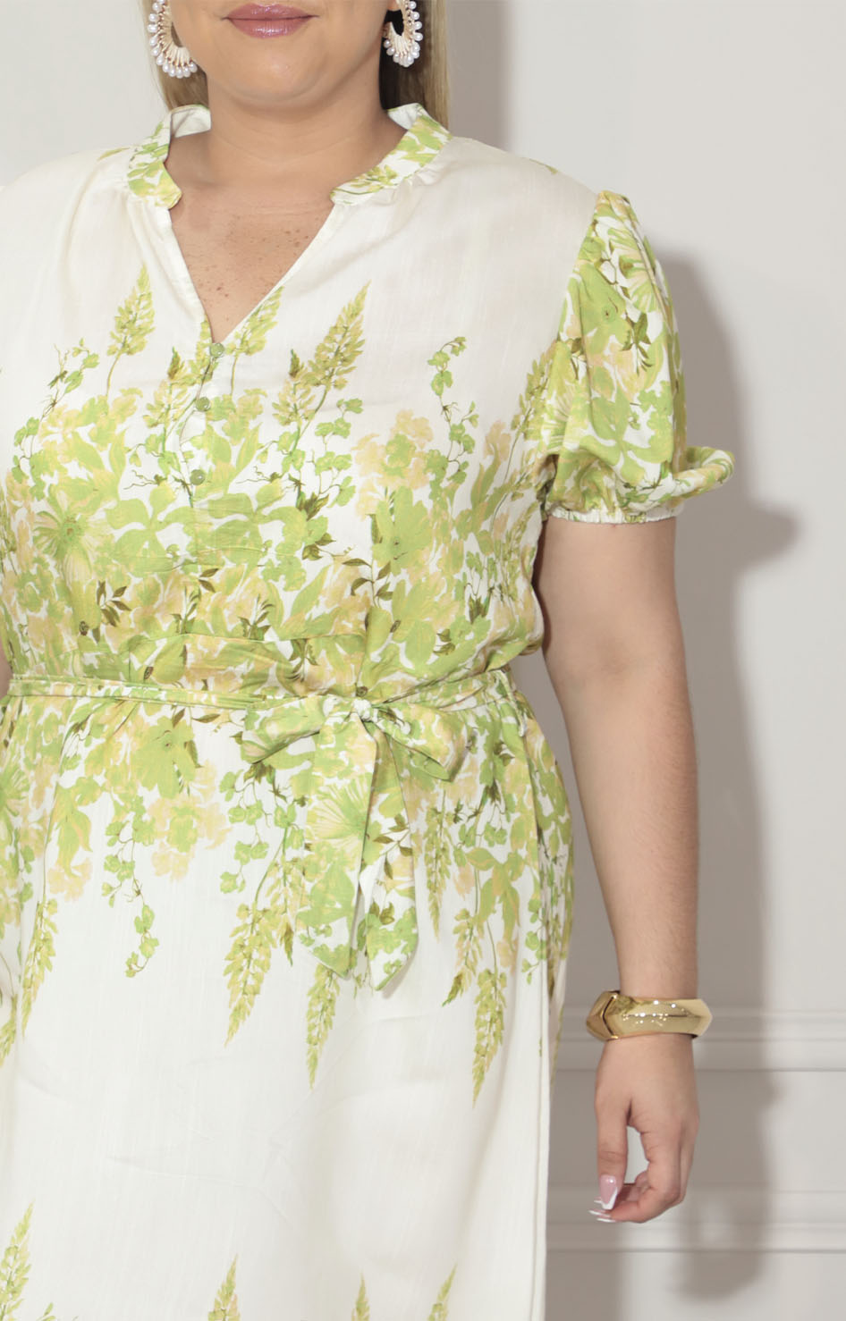 Vestido beige con flores - VESTIDO XL Boutiquemirel 