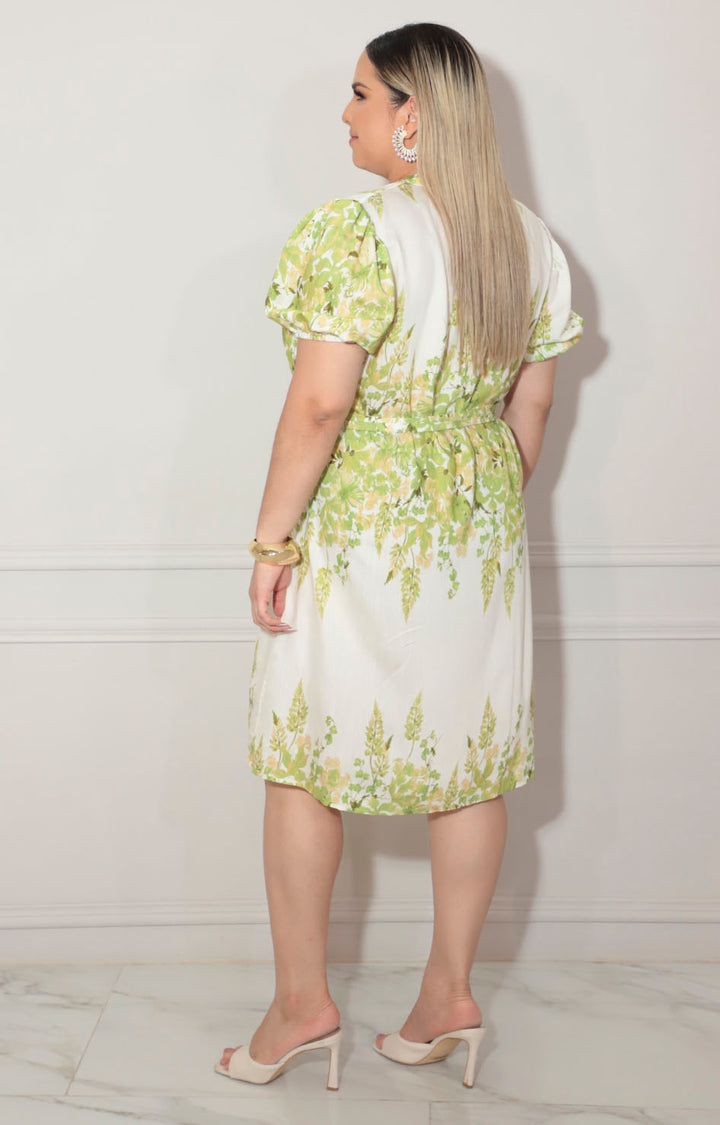 Vestido beige con flores - VESTIDO XL Boutiquemirel 