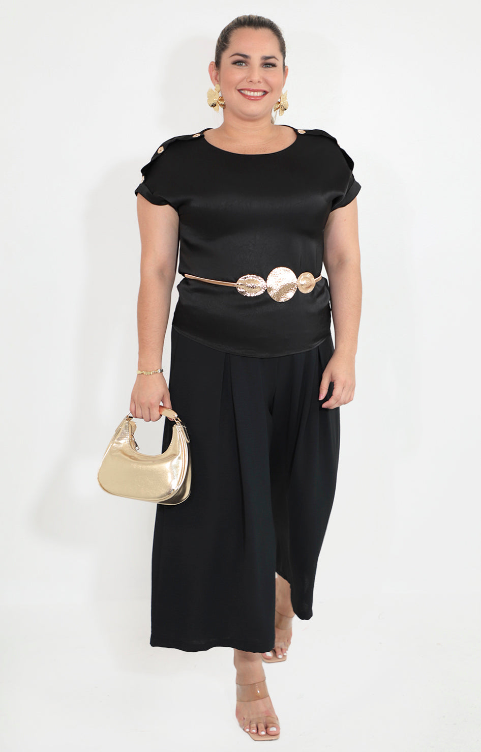 Capri negro corte culotte - PANTALON Boutiquemirel 