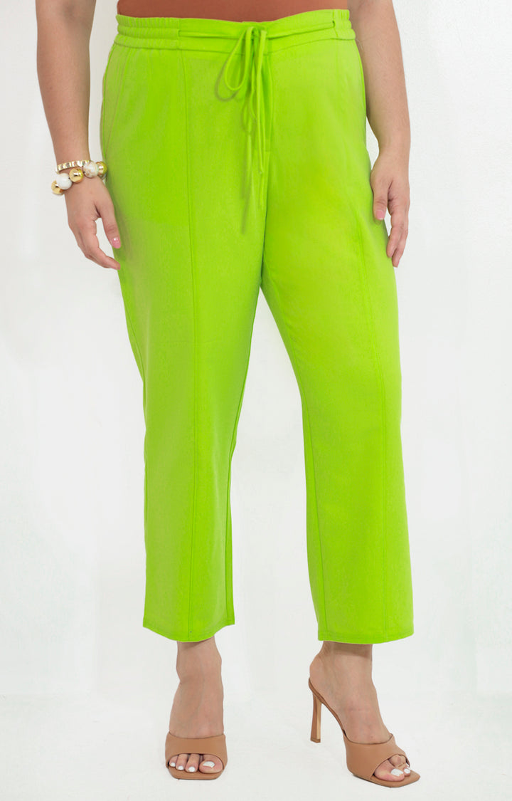 Pantalon verde con elastico y lazo - PANTALON Boutiquemirel 