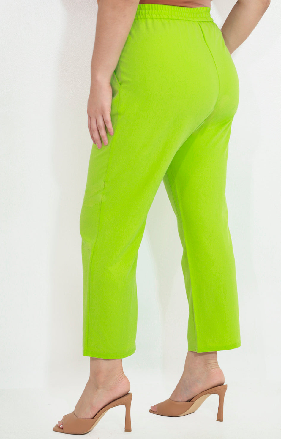 Pantalon verde con elastico y lazo - PANTALON Boutiquemirel 