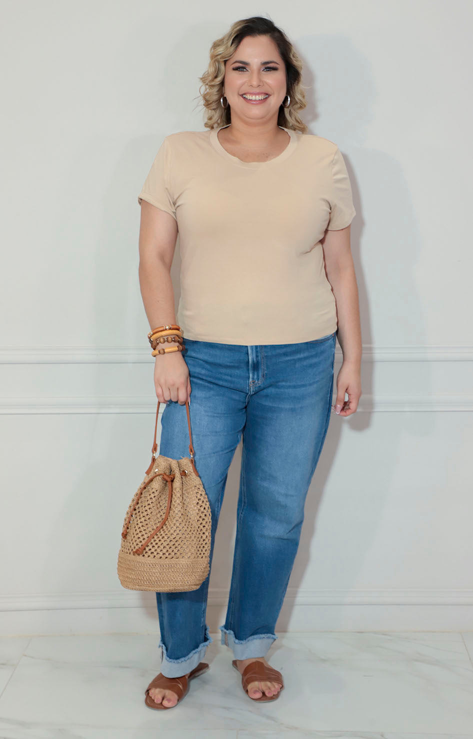 Blusa básica beige - BLUSA XL Boutiquemirel 