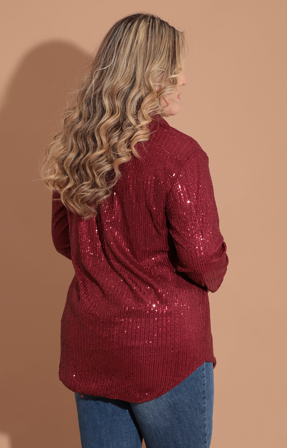 Blusa vino con lentejuela - BLUSA Boutiquemirel 