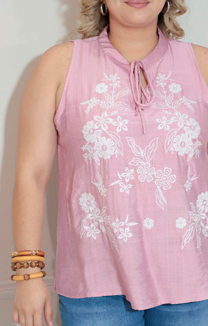 Blusa rosa  bordado - BLUSA XL Boutiquemirel 