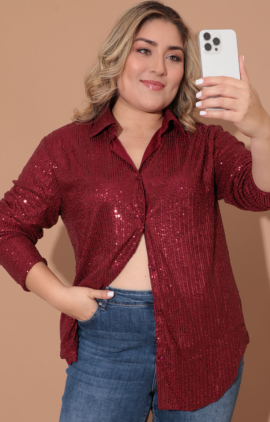 Blusa vino con lentejuela - BLUSA Boutiquemirel 