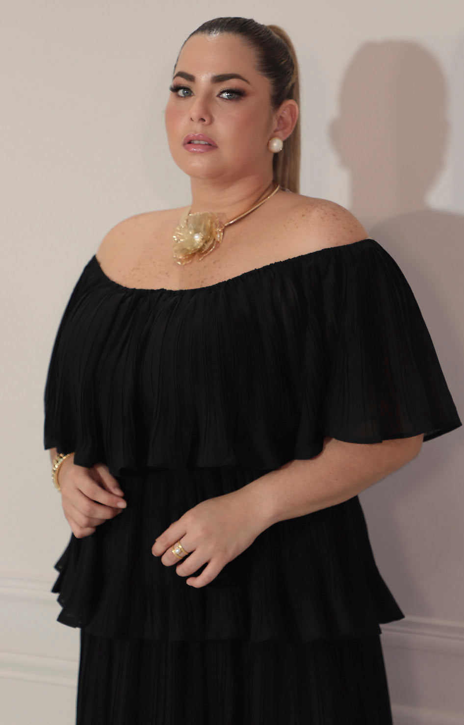 Vestido negro plisado - VESTIDO Boutiquemirel 