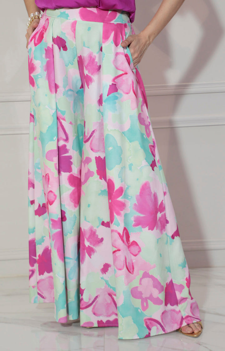 Pantalón amplio estampado multicolor - PANTALON Boutiquemirel 