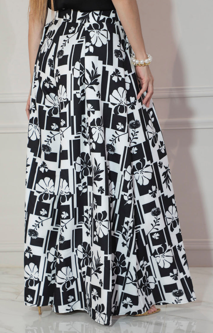 Pantalón amplio negro con blanco - PANTALON Boutiquemirel 