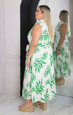 Vestido verde estampado
