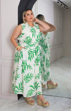 Vestido verde estampado