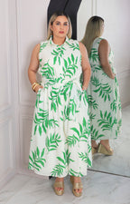 Vestido verde estampado