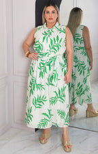 Vestido verde estampado