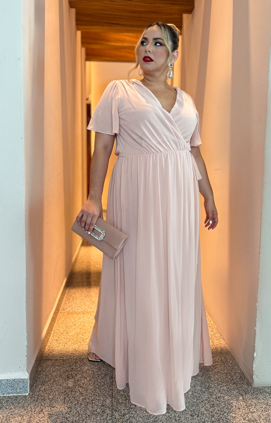 Vestido palo de rosa largo envolvente - VESTIDO Boutiquemirel 