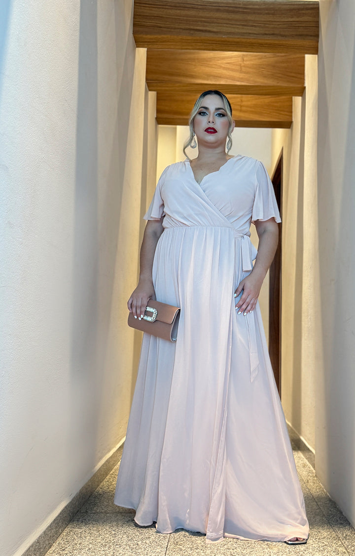 Vestido palo de rosa largo envolvente - VESTIDO Boutiquemirel 