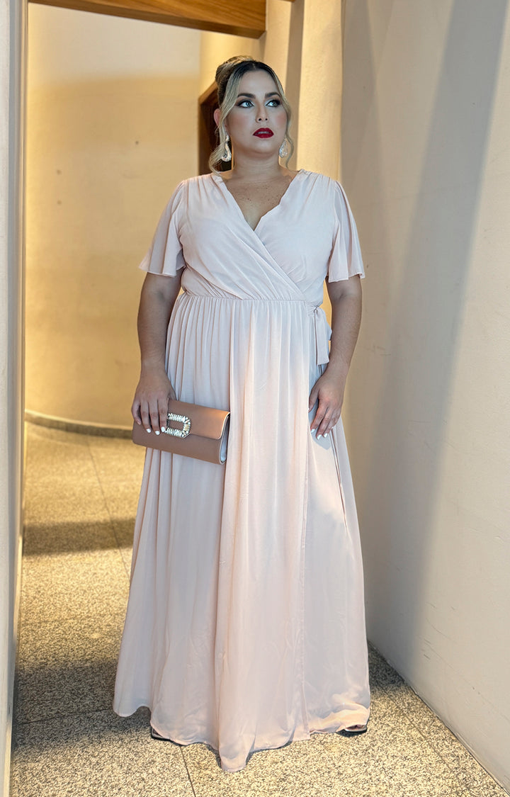 Vestido palo de rosa largo envolvente - VESTIDO Boutiquemirel 