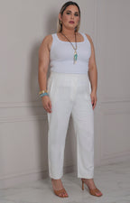 Pantalòn blanco recto - PANTALON CURVY Boutiquemirel 