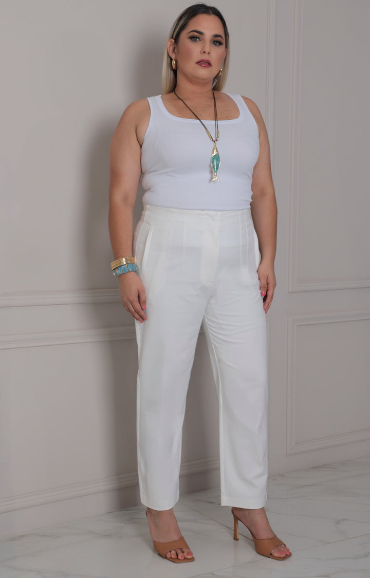 Pantalòn blanco recto - PANTALON CURVY Boutiquemirel 
