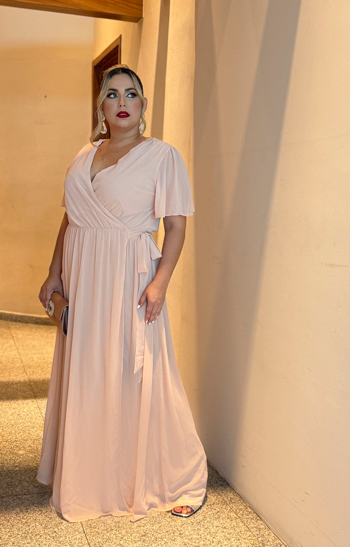 Vestido palo de rosa largo envolvente - VESTIDO Boutiquemirel 