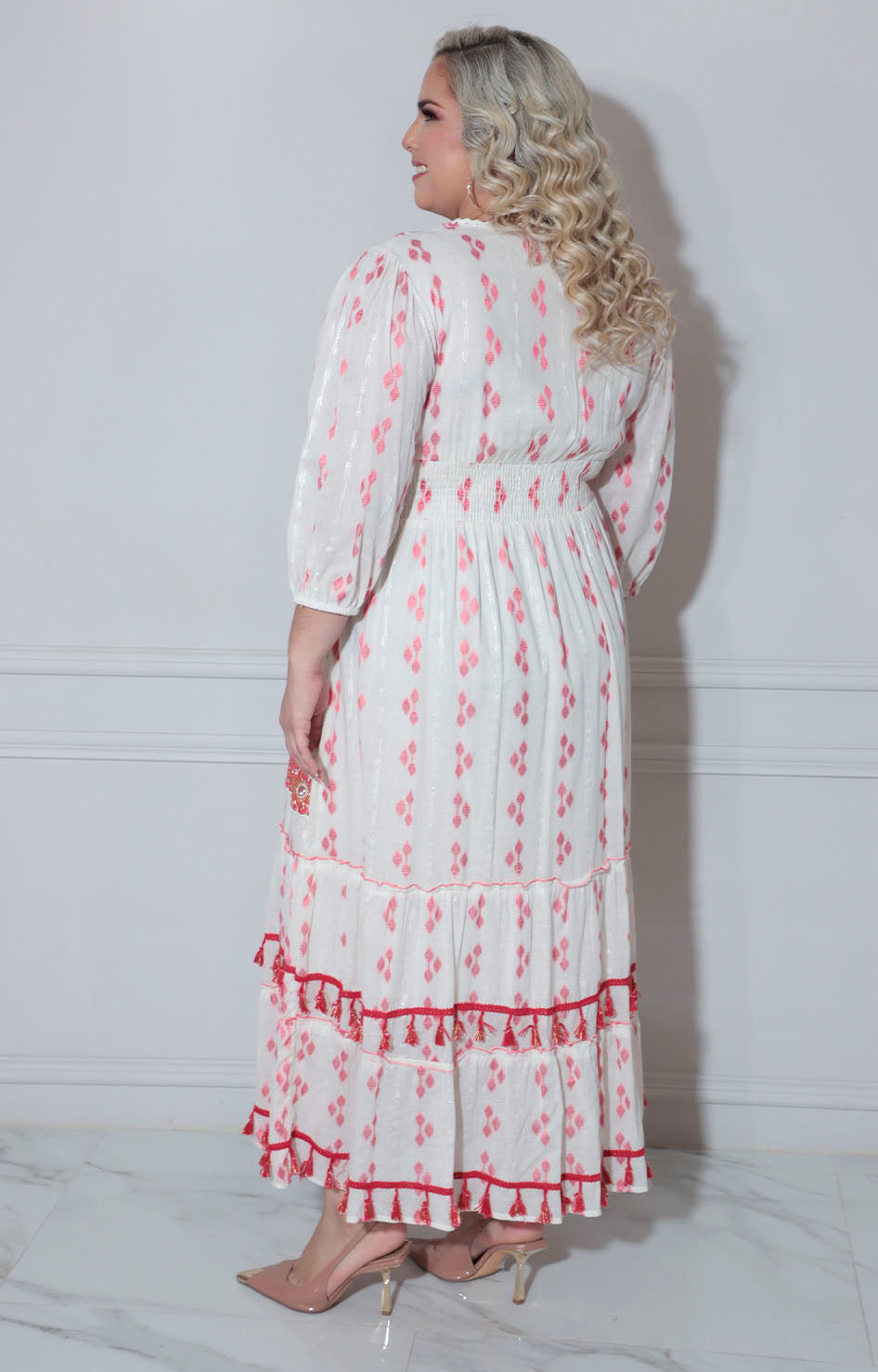 Vestido coral bordado - VESTIDO XL Boutiquemirel 