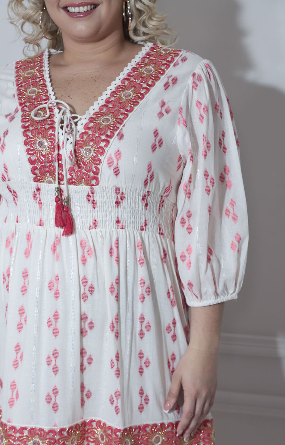 Vestido coral bordado - VESTIDO XL Boutiquemirel 