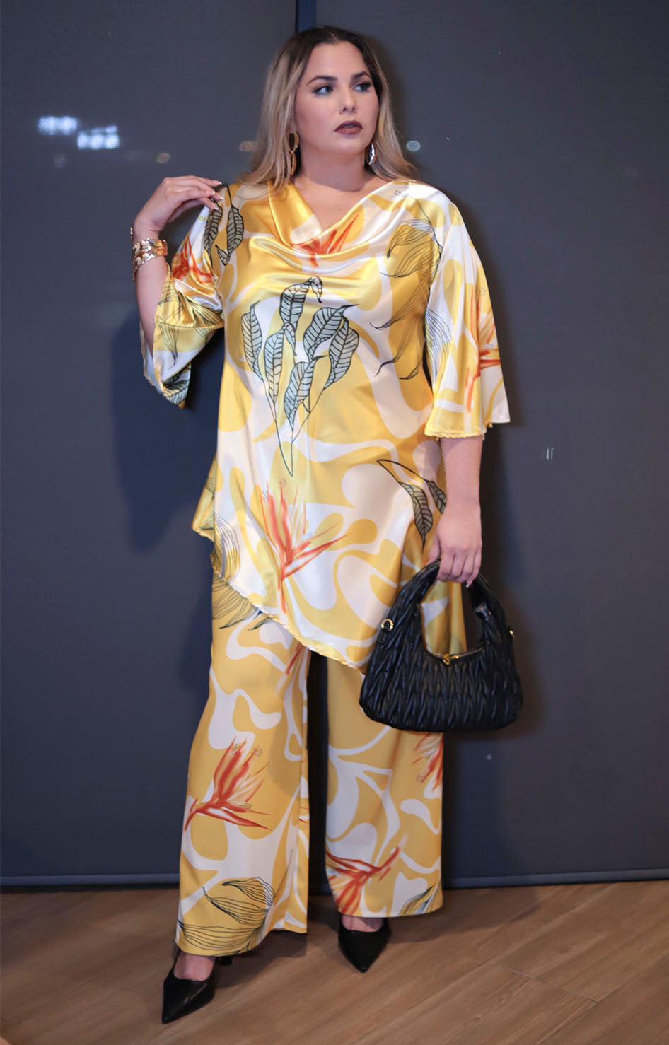 Conjunto amarillo estampado - CONJUNTO XL Boutiquemirel 