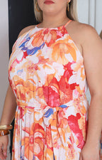 Vestido plisado estampado