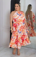 Vestido plisado estampado